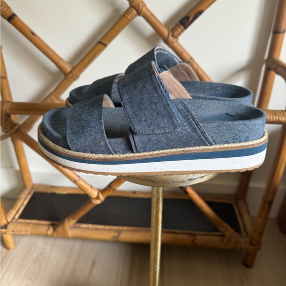 Cole Haan Denim Platform Slides - Picture 2 of 7